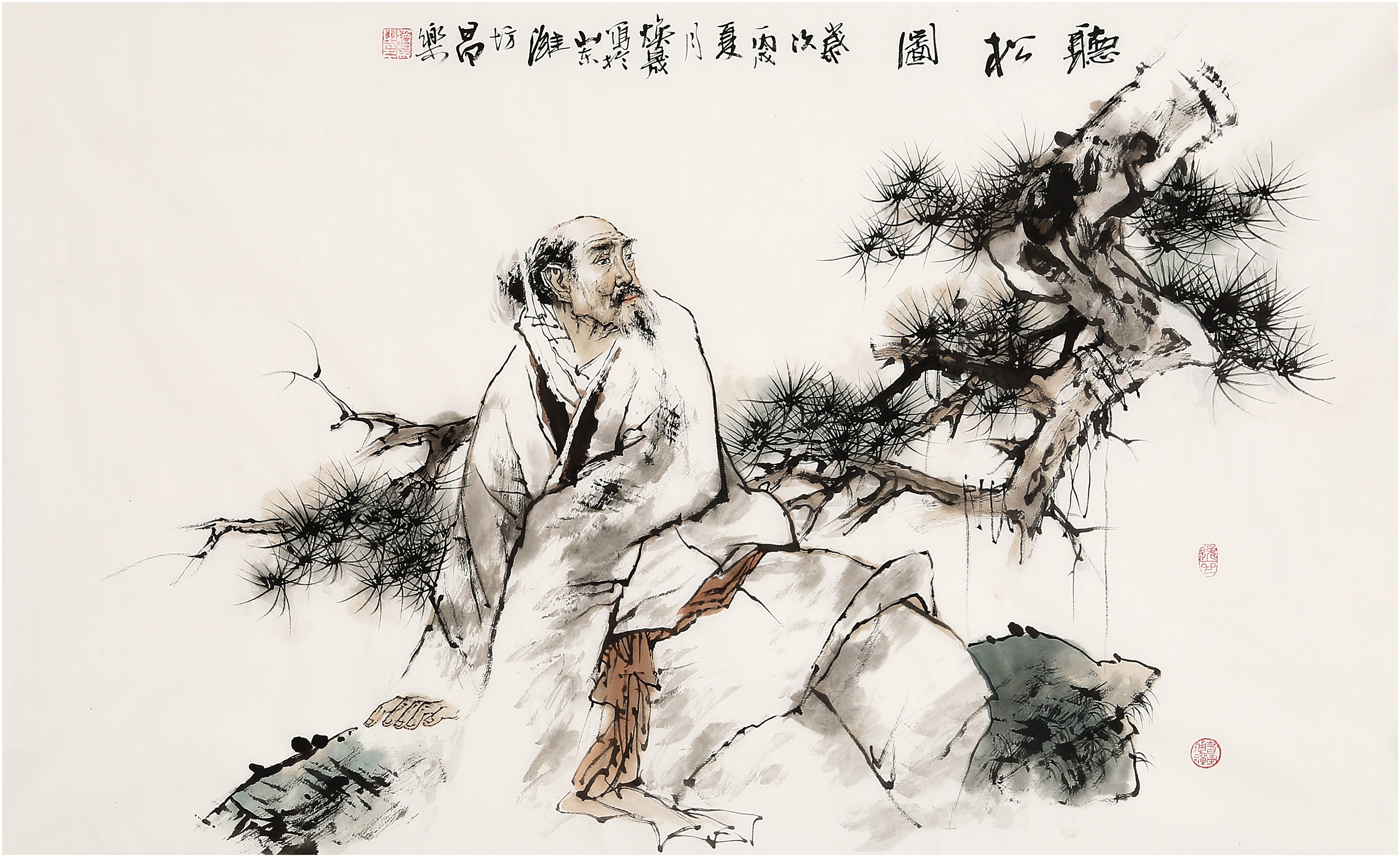 听松图